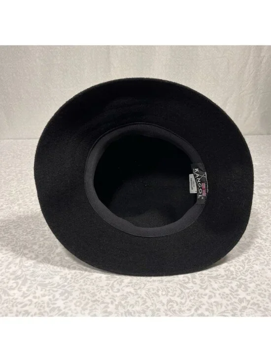Vtg Kangol Bucket Hat UK Black Wool Angora 90s Hip Hop Streetwear Sz Regular - Picture 9 of 11